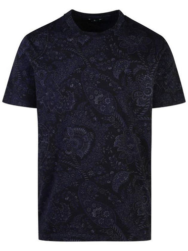 Etro 'Roma' Blue Cotton T-Shirt - ETRO - BALAAN 1