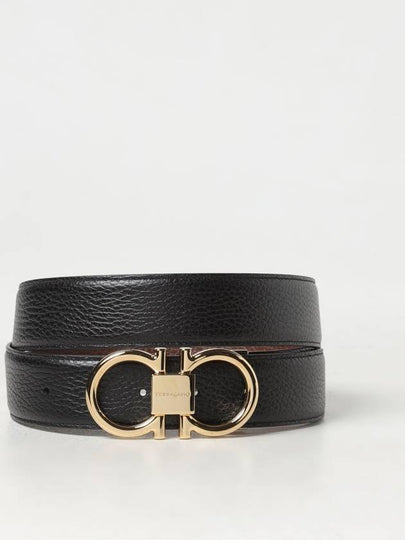 Gancini Reversible Adjustable Calfskin Leather Belt Black Brown - SALVATORE FERRAGAMO - BALAAN 2