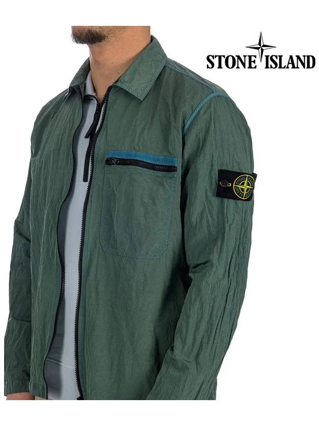 Nylon Metal Econyl Regenerated Zip-Up Jacket Green - STONE ISLAND - BALAAN 6