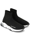 Speed Trainer Clear Sole High Top Sneakers Black - BALENCIAGA - BALAAN 4