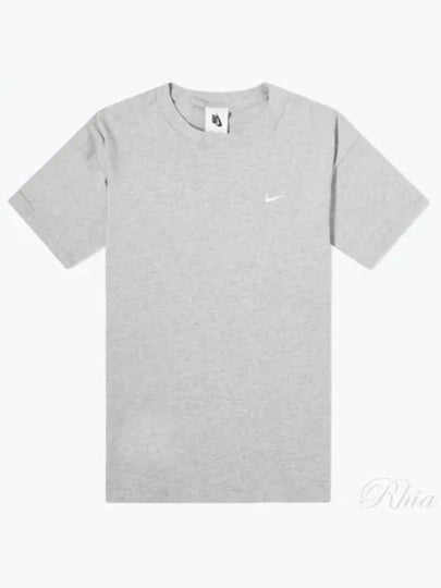 Solo Swoosh Short Sleeve T-Shirt Dark Grey Heather White - NIKE - BALAAN 2