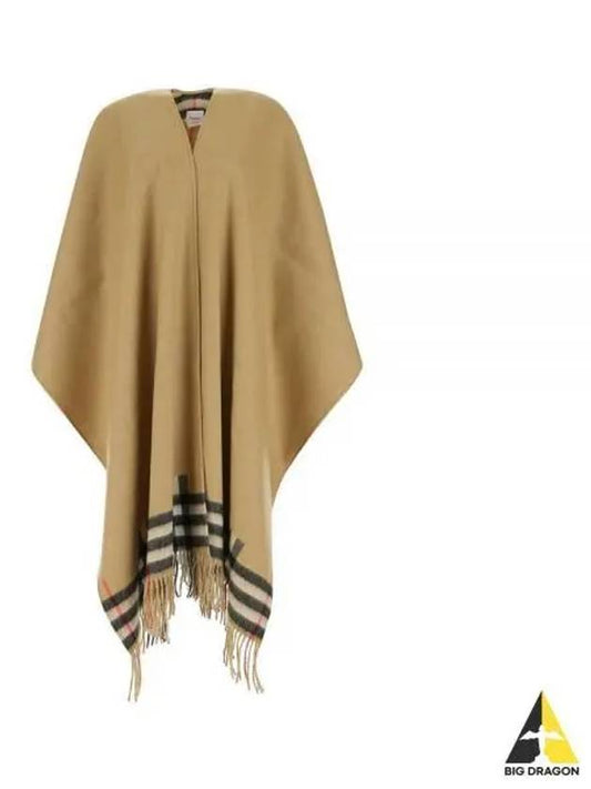 Reversible Check Wool Cashmere Cape Beige - BURBERRY - BALAAN 2