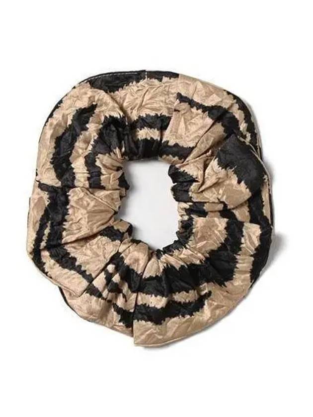 Women s Crinkle Satin Scratch Hairband Black Beige A5032 - GANNI - BALAAN 1