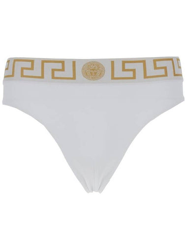 White Speedo With Greca Detail In Tech Fabric Man - VERSACE - BALAAN 1