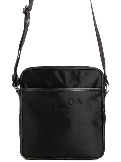 Prada Triangle Logo Tesuto Pocono Square Cross Bag Black - PRADA - BALAAN 2