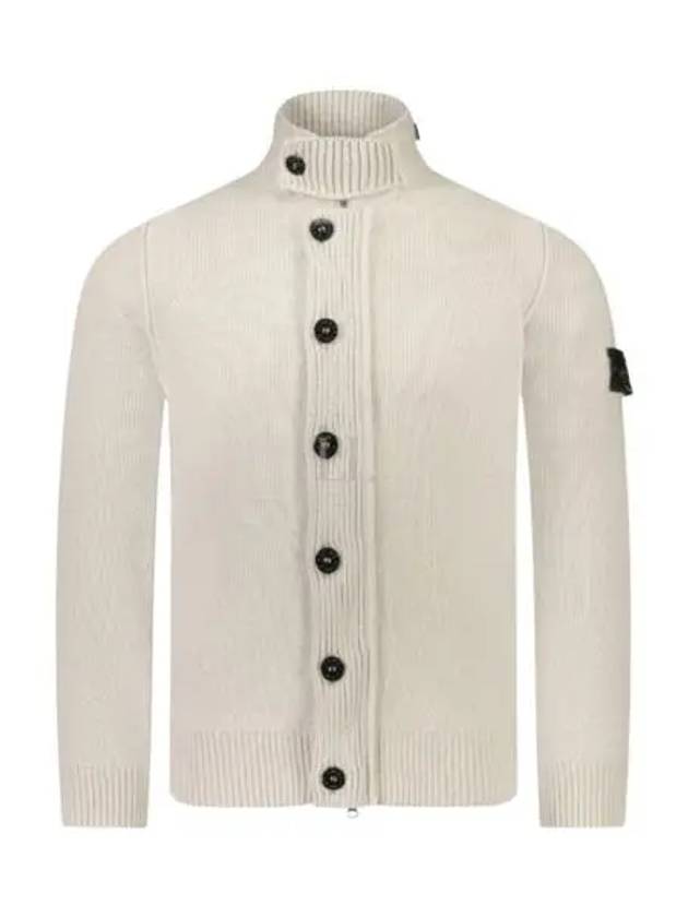 Wappen High Neck Button Up Wool Cardigan Plaster - STONE ISLAND - BALAAN 2