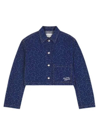 Cropped Denim Jacket Navy - MAISON KITSUNE - BALAAN 2