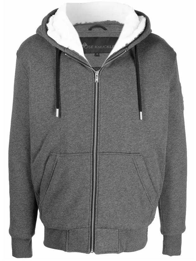 Men's Classic Bunny 2 Zip Up Hoodie Charcoal White - MOOSE KNUCKLES - BALAAN 3