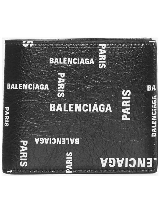 Men's Bal Paris All-Over Cash Square Fold Bicycle Wallet Black - BALENCIAGA - BALAAN 1