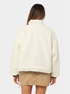 Women's Sherpa Reversible Work Zip-Up Jacket White Black - STUSSY - BALAAN 8