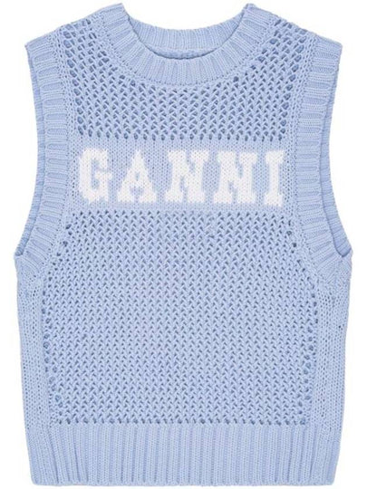 Cotton Rope Vest Poder Blue - GANNI - BALAAN 2