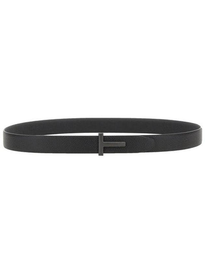 Black Reversible Leather Belt Black - TOM FORD - BALAAN 2