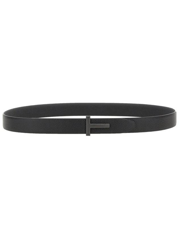 Black Reversible Leather Belt Black - TOM FORD - BALAAN 3