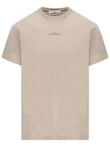 Small Logo Print Short Sleeve T-Shirt Dove Grey - STONE ISLAND - BALAAN 1