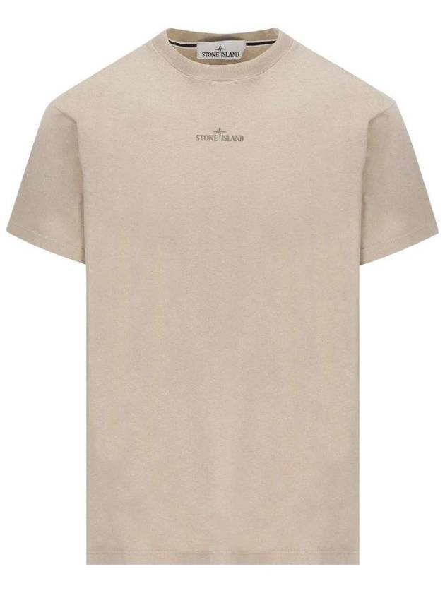 Small Logo Print Short Sleeve T-Shirt Dove Grey - STONE ISLAND - BALAAN 1