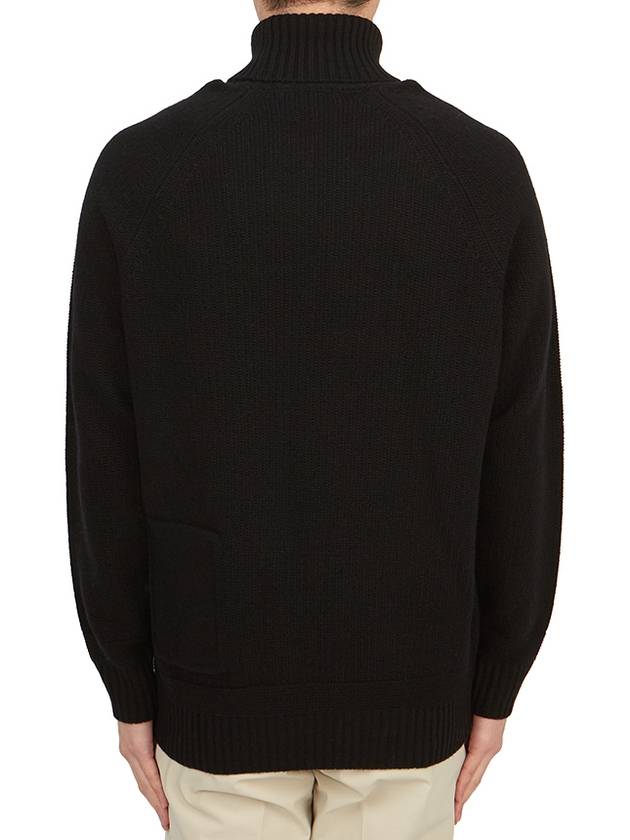 Ribbed Knit Wool Turtleneck Black - TEN C - BALAAN 5