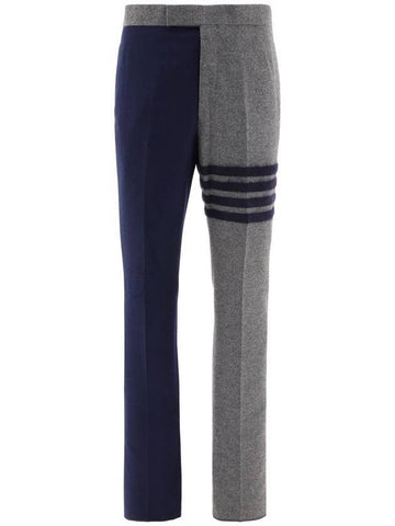 Diagonal Two-Tone Merino Wool Slacks - THOM BROWNE - BALAAN 1