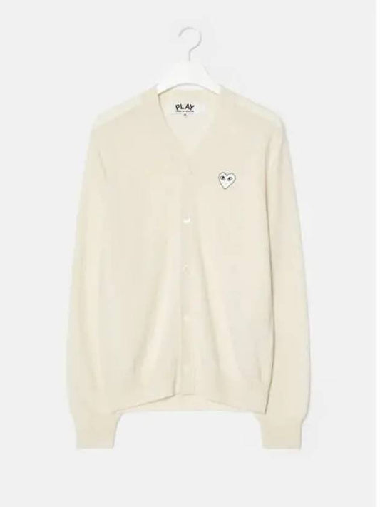 Unisex White Heart Wappen Spring Fall Cardigan Contemporary Domestic Product GM0024071289550 - COMME DES GARCONS PLAY - BALAAN 1