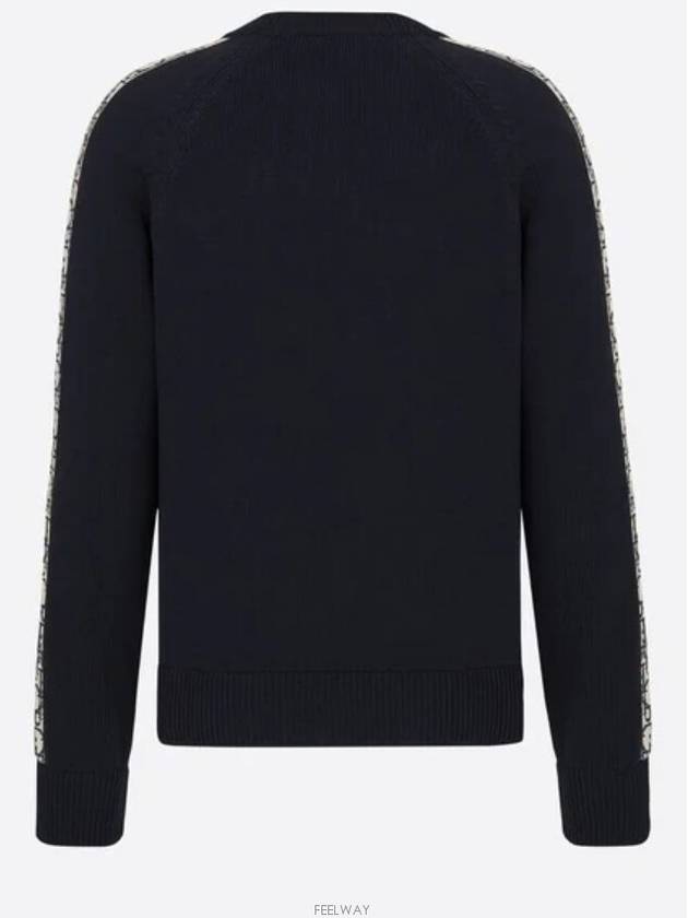 Oblique Inserts Cotton Jersey Sweatshirt Deep Blue - DIOR - BALAAN 7