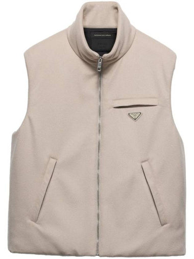 Cashmere Down Vest Albino White - PRADA - BALAAN 1