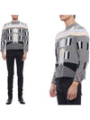 House Intarsia Wool Knit Top Light Grey - THOM BROWNE - BALAAN 3