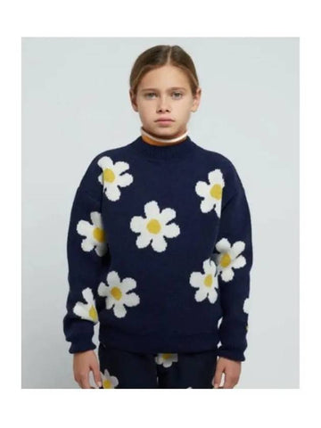 Big flower jacquard over sweater knit 223AC114 430 Italian Kids - BOBO CHOSES - BALAAN 1