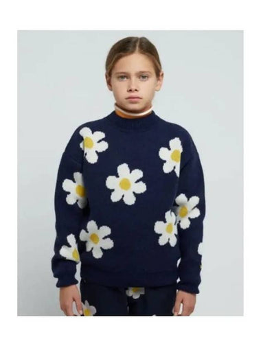 Big flower jacquard over sweater knit 223AC114 430 Italian Kids - BOBO CHOSES - BALAAN 1