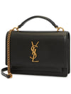 Sunset Chain Wallet Cross Bag Black - SAINT LAURENT - BALAAN 3