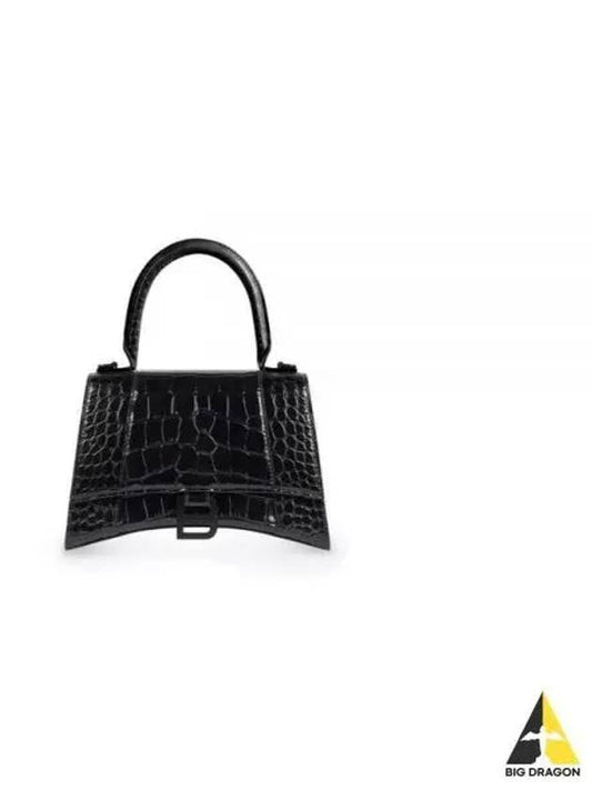 Hourglass Crocodile Embossed Cross Bag Black - BALENCIAGA - BALAAN 2