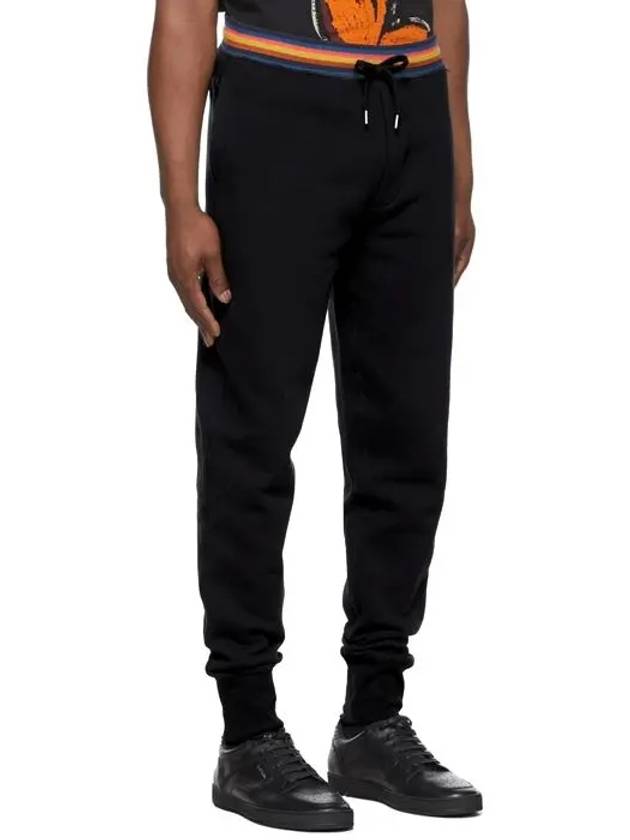 Artist Striped Lounge Cotton Track Pants Black - PAUL SMITH - BALAAN 4