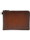 Nino GM Scritto leather clutch bag Kakao Intenso - BERLUTI - BALAAN 2