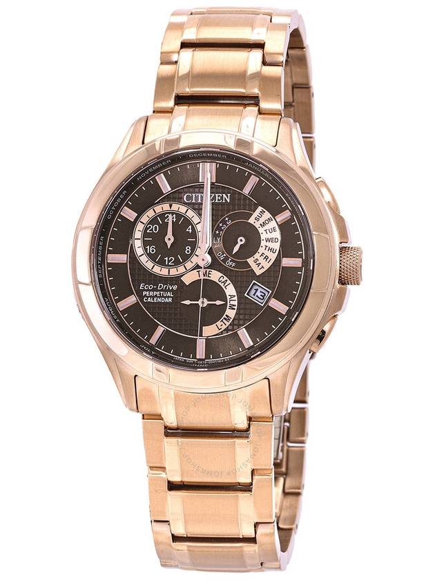 Citizen Eco-Drive Perpetual GMT Brown Dial Men's Watch BL8163-50X - CITIZEN - BALAAN 1