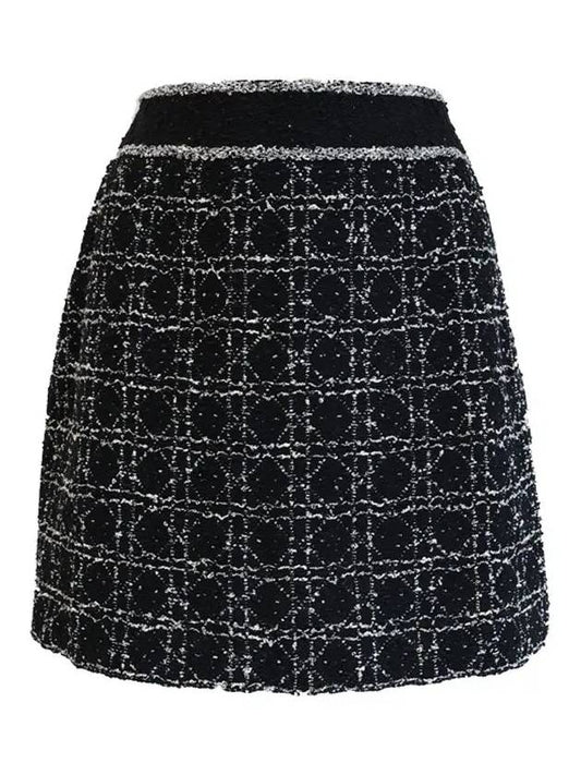 24SS Macro Cannage Flare Tweed Mini Skirt 424J03AM752 - DIOR - BALAAN 1