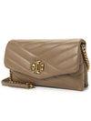 Kira Chevron Chain Wallet Cross Bag Sandpiper - TORY BURCH - BALAAN 3