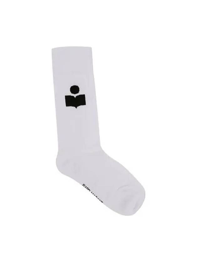 Siloki Logo Socks CT0111 00M017 20WH - ISABEL MARANT - BALAAN 1