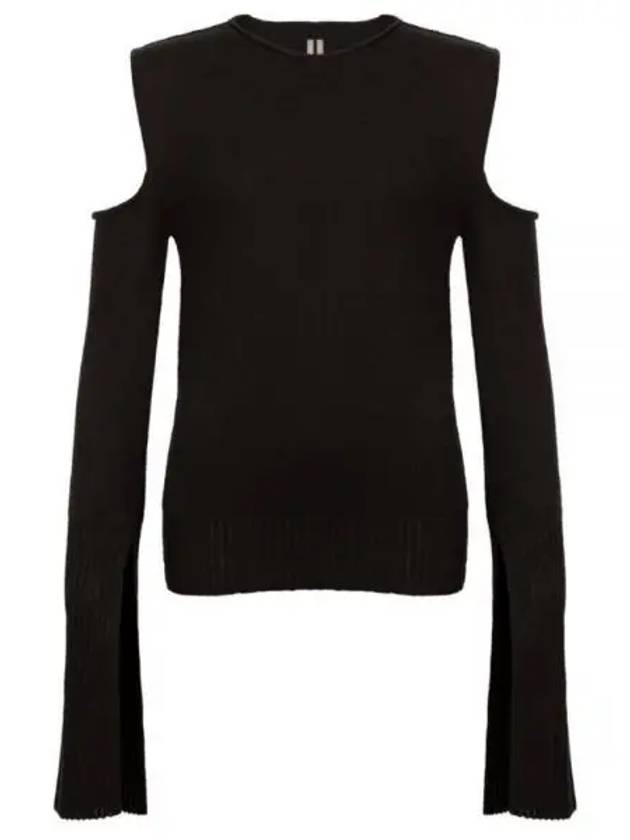 Rick Owens Women s Open Shoulder Long Sleeve T Shirt Black RP01B4663 - RICK OWENS - BALAAN 1