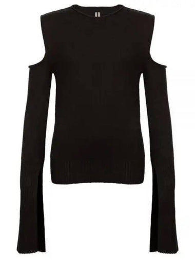 Rick Owens Women s Open Shoulder Long Sleeve T Shirt Black RP01B4663 - RICK OWENS - BALAAN 1