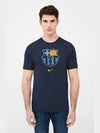 FCB Crest Print Short Sleeves T Shirt Navy - NIKE - BALAAN 3