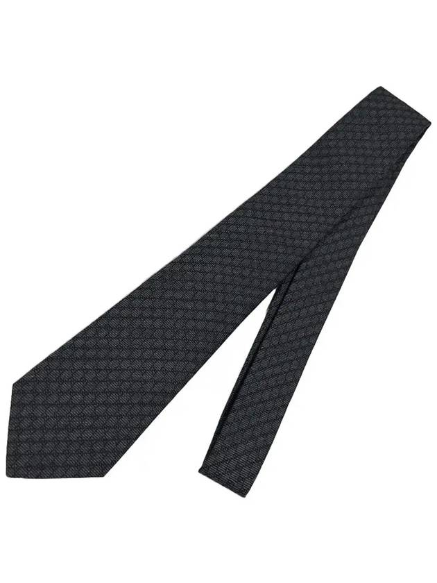 Interlocking G Silk Wool Tie Black - GUCCI - BALAAN 3