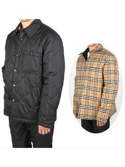 Check Reversible Quilting Jacket Beige Black - BURBERRY - BALAAN 2