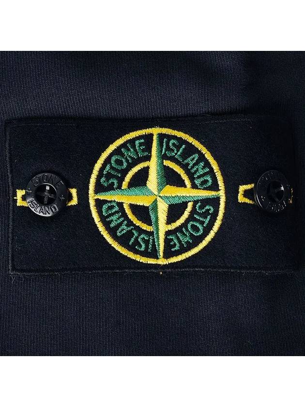 Cotton Fleece Cargo Bermuda Shorts Navy - STONE ISLAND - BALAAN 5