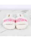 Shearling Fuchsia Logo Mule Slippers 37 240 - DIOR - BALAAN 5