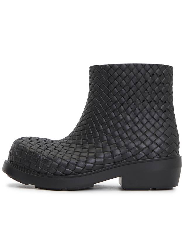 Fireman Intrecciato Leather Ankle Boots Black - BOTTEGA VENETA - BALAAN 5