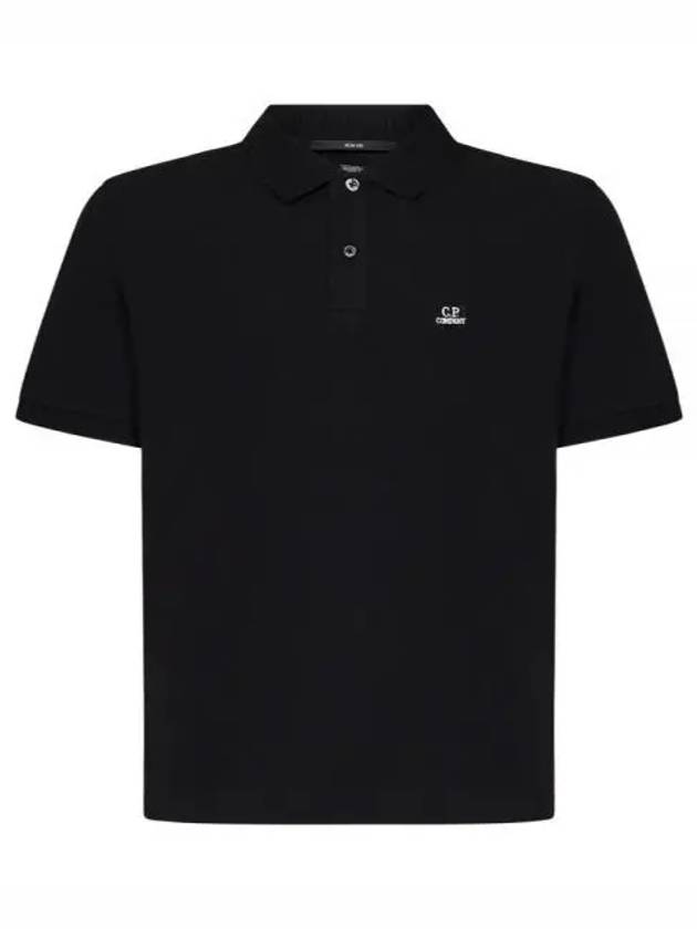 Stretch Piquet Slim Polo Shirt Black - CP COMPANY - BALAAN 2