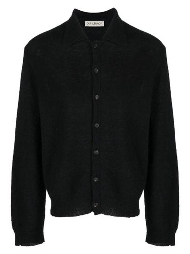 Men's Evening Polo Alpaca Cardigan Black - OUR LEGACY - BALAAN 2