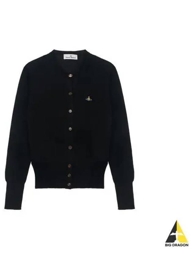 Women s Bea B logo embroidery cardigan black 1803002 PY001B - VIVIENNE WESTWOOD - BALAAN 1