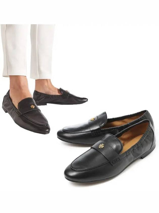 Ballet Double T Napa Leather Loafers Black - TORY BURCH - BALAAN 2