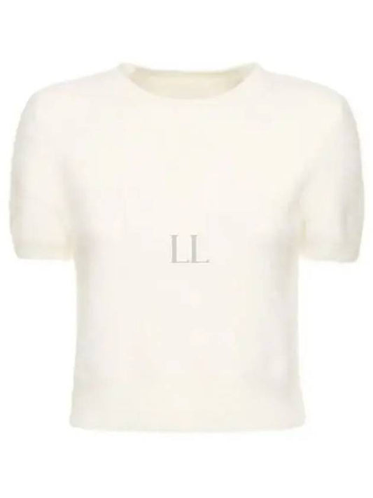 Crop Brushed Alpaca Knit Top White - MAISON MARGIELA - BALAAN 2