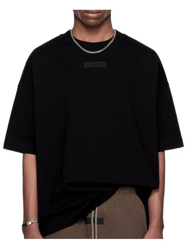 Fear of God Essential Patch Logo T Shirt Black - FEAR OF GOD ESSENTIALS - BALAAN 5