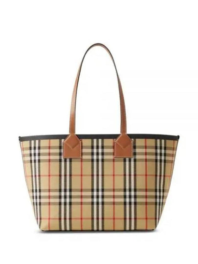 Small London Tote Bag Briar Brown Black - BURBERRY - BALAAN 2